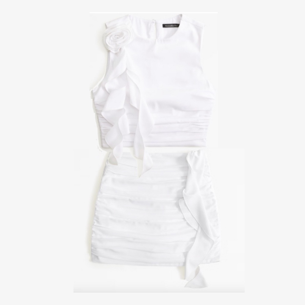 Abercrombie & Fitch White Ruffle Two-Piece Set